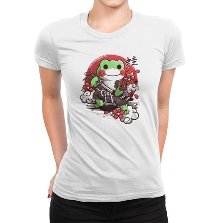 Samurai Frog - Womens Premium T-Shirts RIPT Apparel Small / White