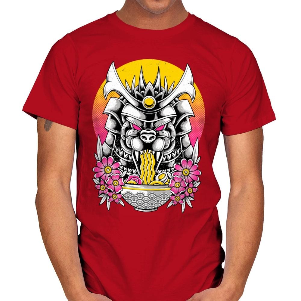Samurai Kaiju Ramen - Mens T-Shirts RIPT Apparel Small / Red