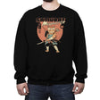 Samurai Meowster - Crew Neck Sweatshirt Crew Neck Sweatshirt RIPT Apparel Small / Black