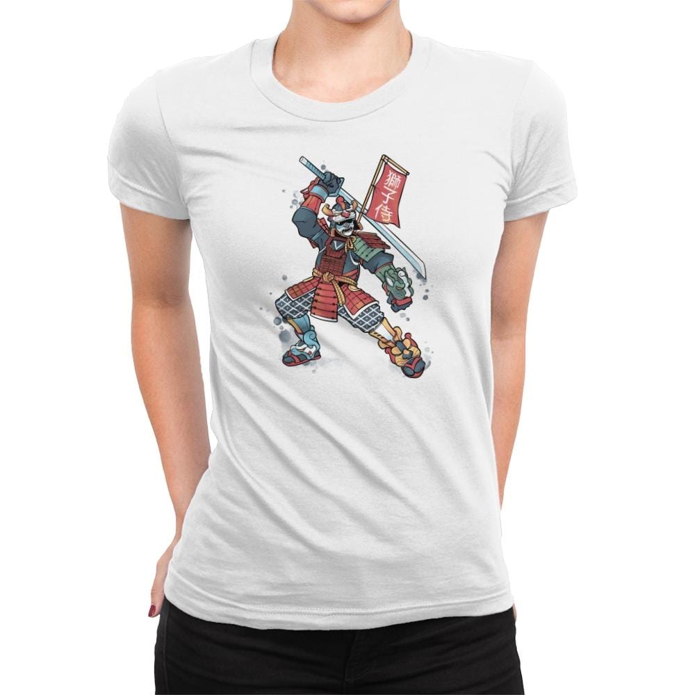 Samurai of Lions Exclusive - Womens Premium T-Shirts RIPT Apparel Small / White