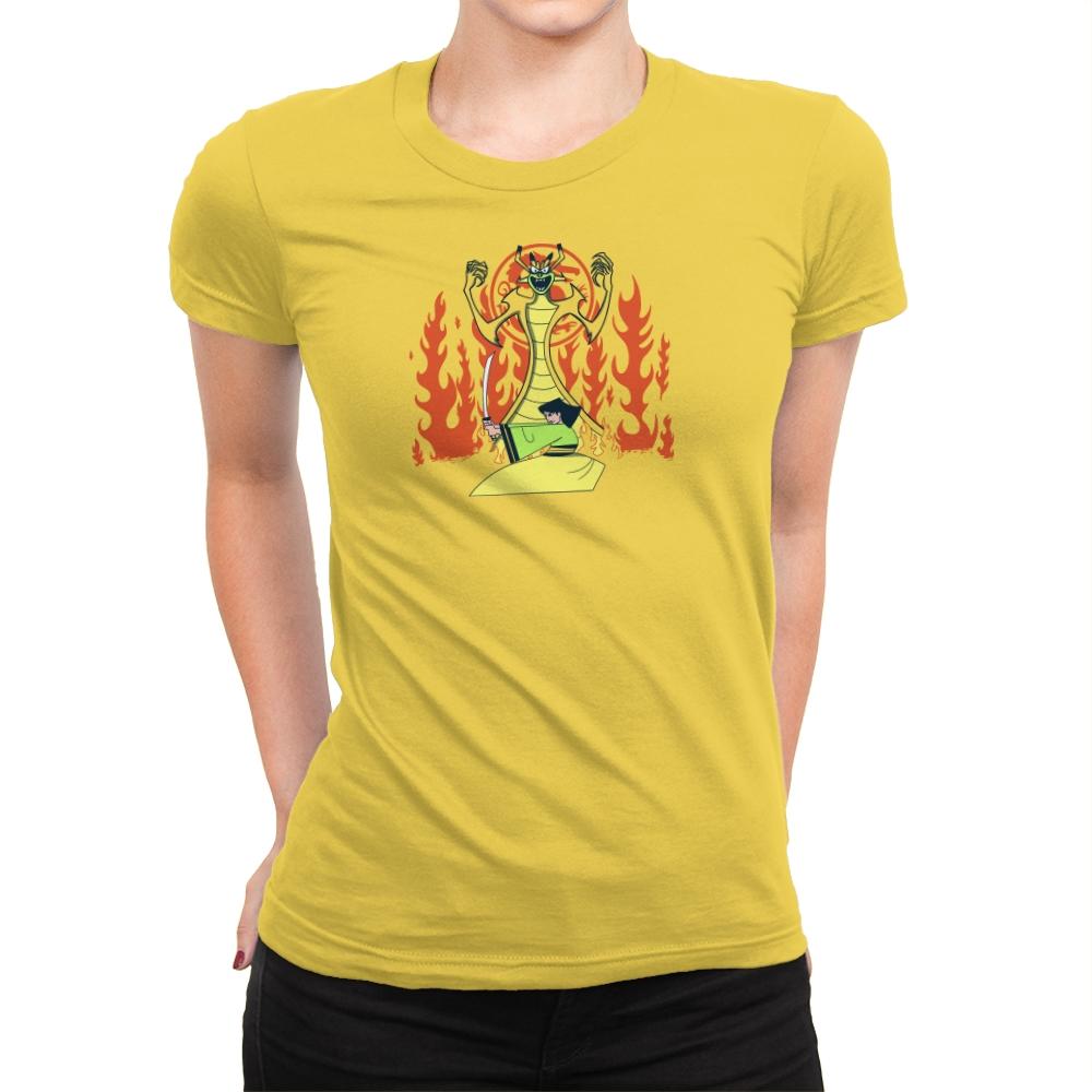 Samurai Princess Exclusive - Womens Premium T-Shirts RIPT Apparel Small / Vibrant Yellow