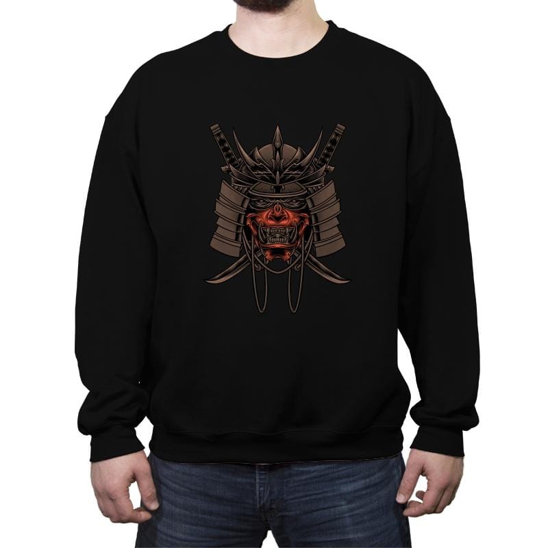 Samurai Skull - Crew Neck Sweatshirt Crew Neck Sweatshirt RIPT Apparel Small / Black
