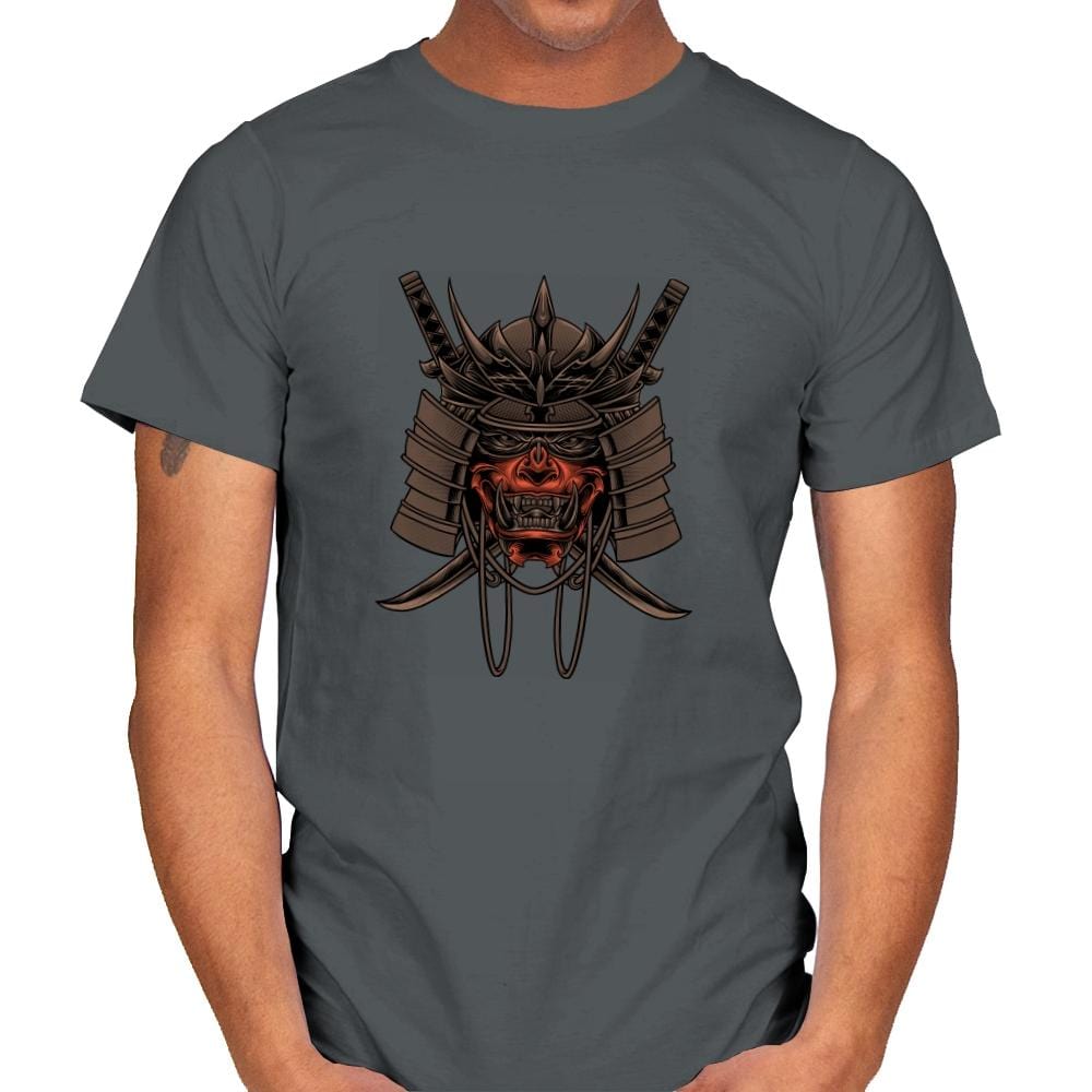 Samurai Skull - Mens T-Shirts RIPT Apparel Small / Charcoal