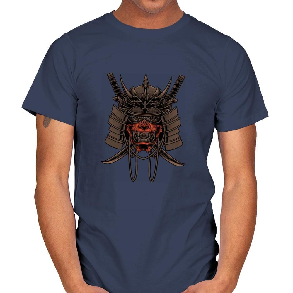 Samurai Skull - Mens T-Shirts RIPT Apparel Small / Navy