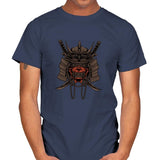 Samurai Skull - Mens T-Shirts RIPT Apparel Small / Navy