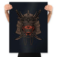 Samurai Skull - Prints Posters RIPT Apparel 18x24 / Black
