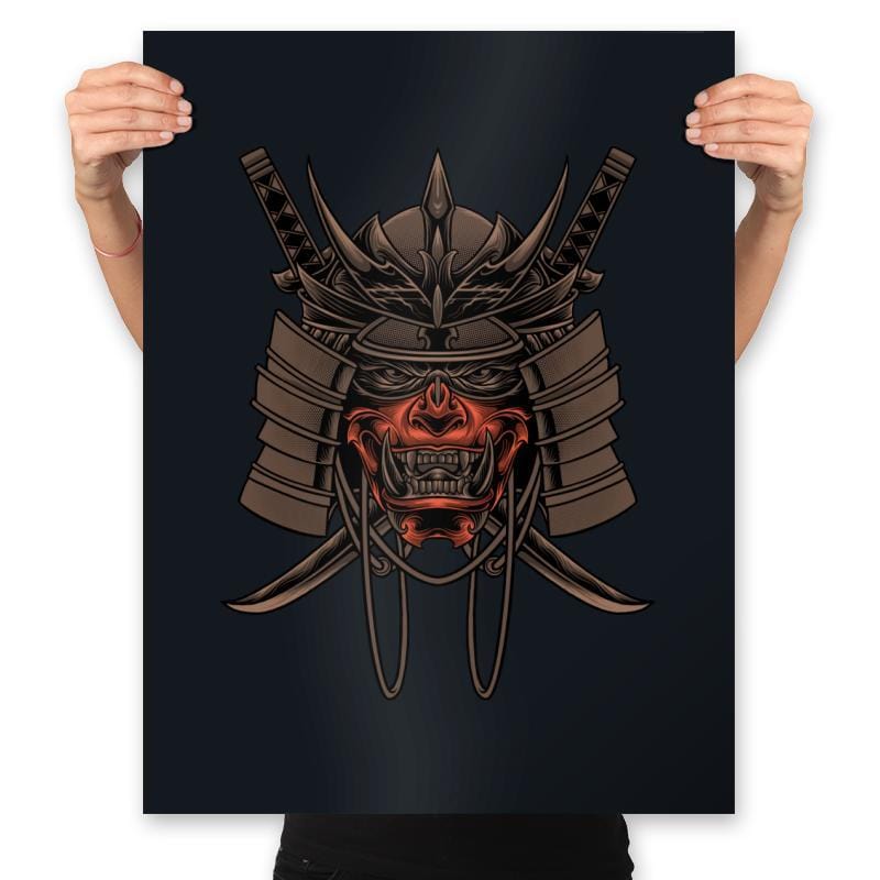 Samurai Skull - Prints Posters RIPT Apparel 18x24 / Black
