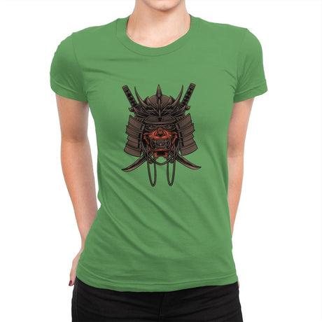 Samurai Skull - Womens Premium T-Shirts RIPT Apparel Small / Kelly