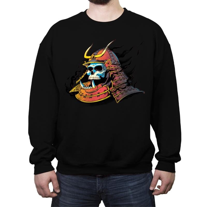 Samurai Skulls - Crew Neck Sweatshirt Crew Neck Sweatshirt RIPT Apparel Small / Black