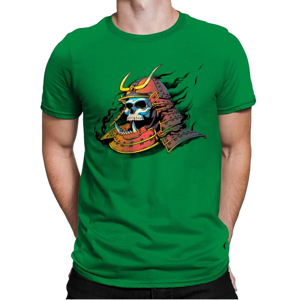 Samurai Skulls - Mens Premium T-Shirts RIPT Apparel Small / Kelly