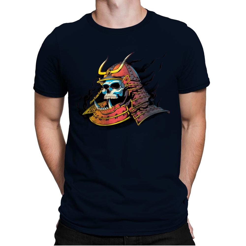 Samurai Skulls - Mens Premium T-Shirts RIPT Apparel Small / Midnight Navy