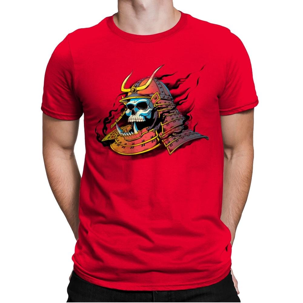 Samurai Skulls - Mens Premium T-Shirts RIPT Apparel Small / Red