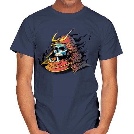 Samurai Skulls - Mens T-Shirts RIPT Apparel Small / Navy