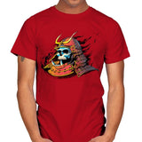 Samurai Skulls - Mens T-Shirts RIPT Apparel Small / Red
