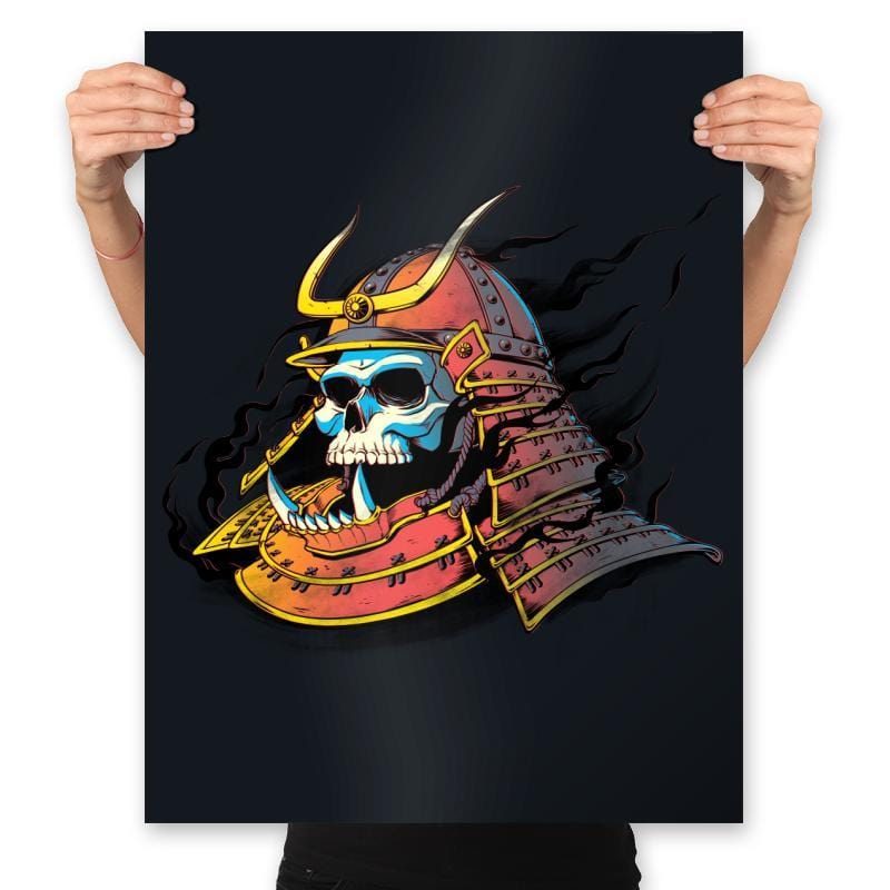 Samurai Skulls - Prints Posters RIPT Apparel 18x24 / Black
