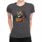 Samurai Skulls - Womens Premium T-Shirts RIPT Apparel Small / Heavy Metal