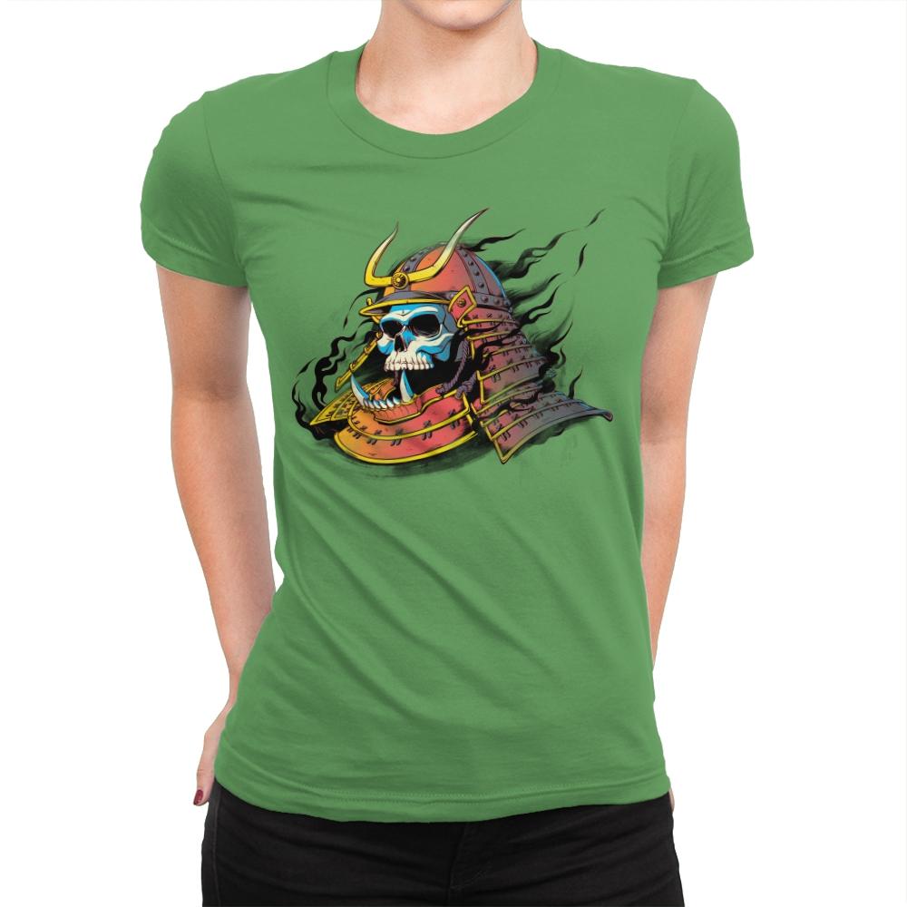 Samurai Skulls - Womens Premium T-Shirts RIPT Apparel Small / Kelly