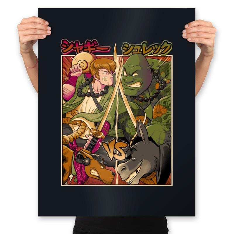 Samurai Sukubi Vs Shurreku - Prints Posters RIPT Apparel 18x24 / Black