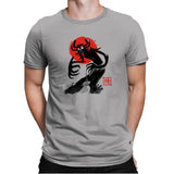 Samurai Sumi-E Exclusive - Mens Premium T-Shirts RIPT Apparel Small / Light Grey