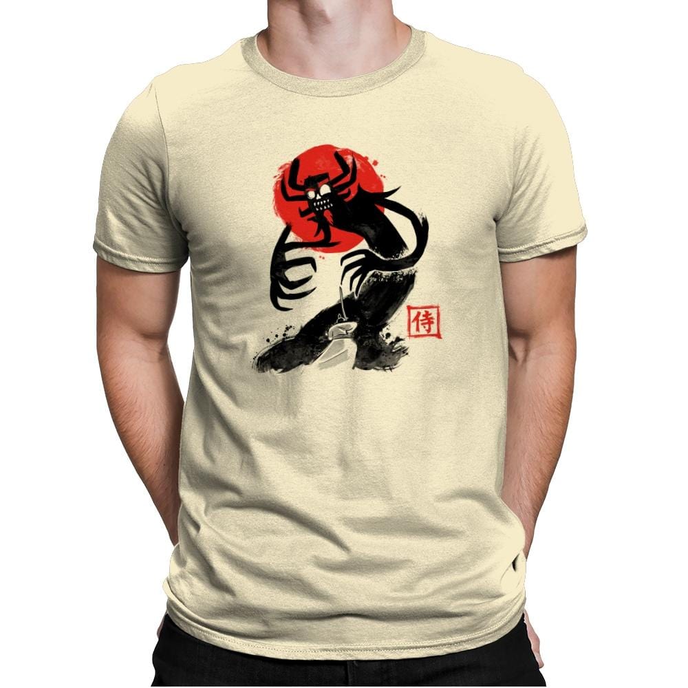 Samurai Sumi-E Exclusive - Mens Premium T-Shirts RIPT Apparel Small / Natural