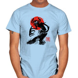 Samurai Sumi-E Exclusive - Mens T-Shirts RIPT Apparel Small / Light Blue
