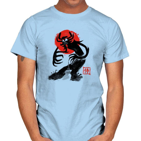 Samurai Sumi-E Exclusive - Mens T-Shirts RIPT Apparel Small / Light Blue