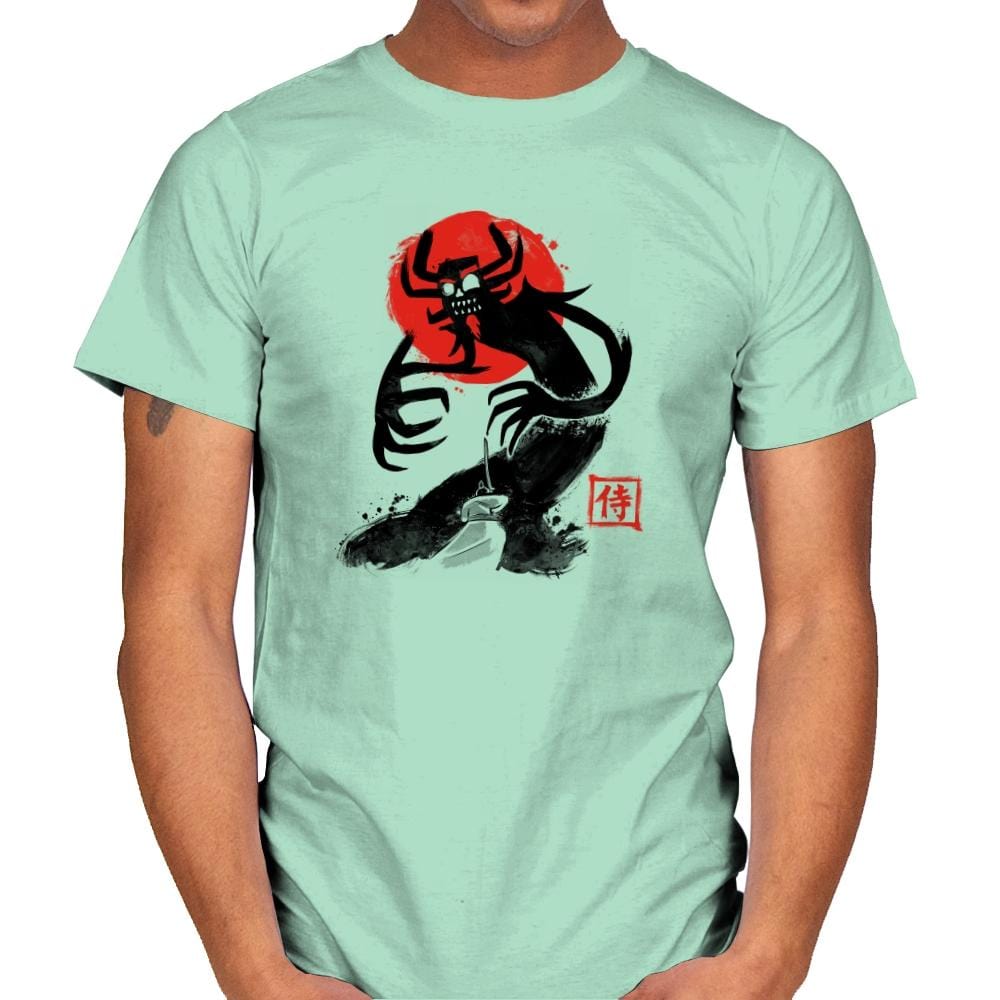 Samurai Sumi-E Exclusive - Mens T-Shirts RIPT Apparel Small / Mint Green