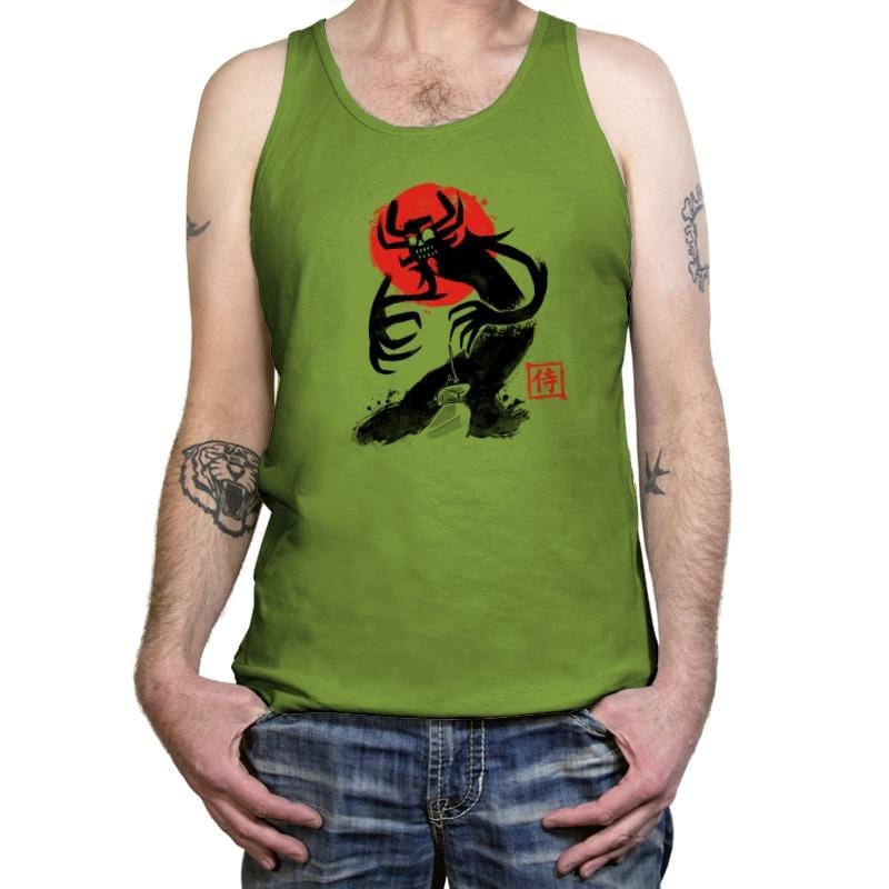 Samurai Sumi-E Exclusive - Tanktop Tanktop RIPT Apparel X-Small / Leaf