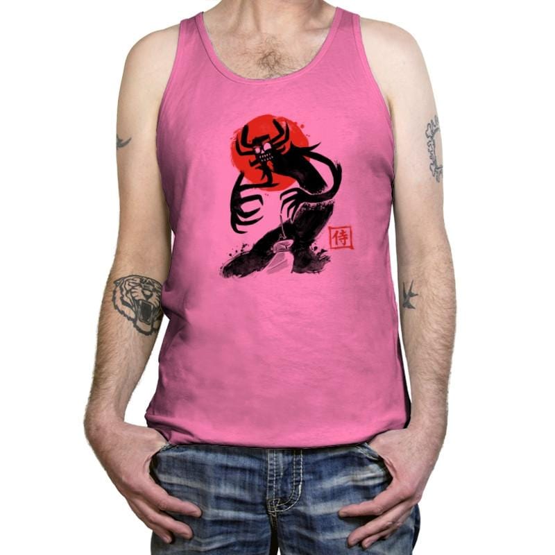 Samurai Sumi-E Exclusive - Tanktop Tanktop RIPT Apparel X-Small / Neon Pink