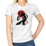 Samurai Sumi-E Exclusive - Womens T-Shirts RIPT Apparel Small / White