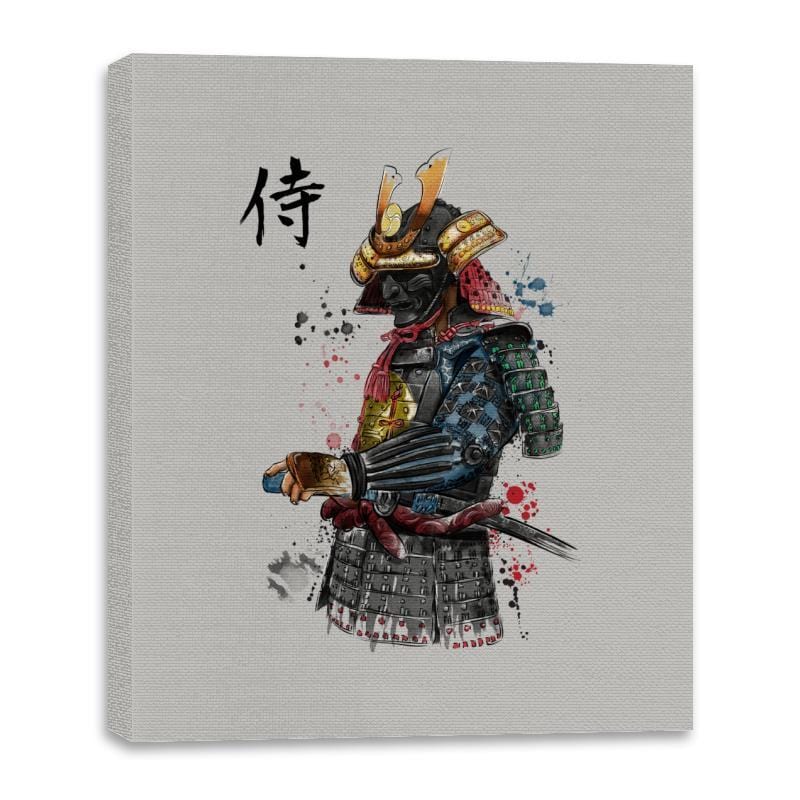 Samurai Watercolor - Canvas Wraps Canvas Wraps RIPT Apparel 16x20 / Ice Grey