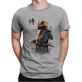 Samurai Watercolor - Mens Premium T-Shirts RIPT Apparel Small / Light Grey