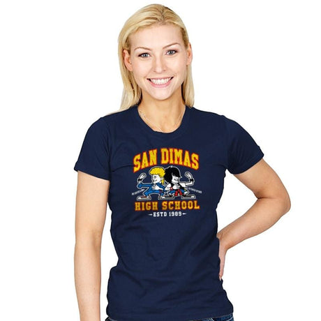 San Dimas High School - Womens T-Shirts RIPT Apparel Small / Navy