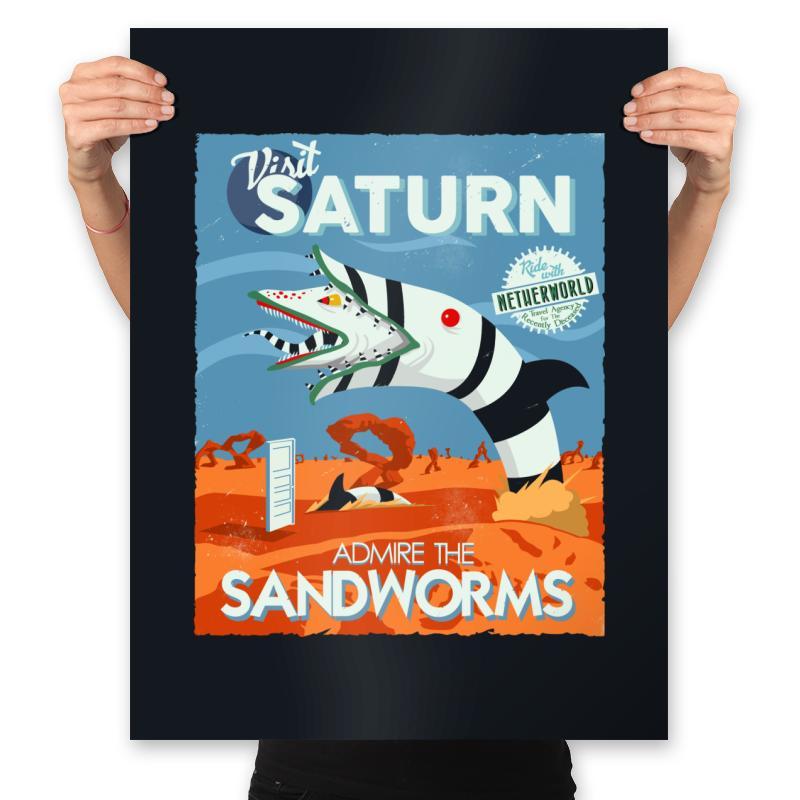 Sand Worms - Prints Posters RIPT Apparel 18x24 / Black