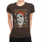 Sandy Claws - Ugly Holiday - Womens Premium T-Shirts RIPT Apparel Small / Dark Chocolate