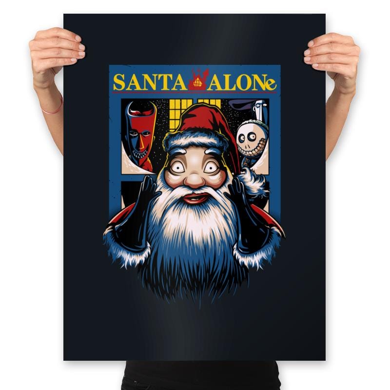 Santa Alone - Prints Posters RIPT Apparel 18x24 / Black