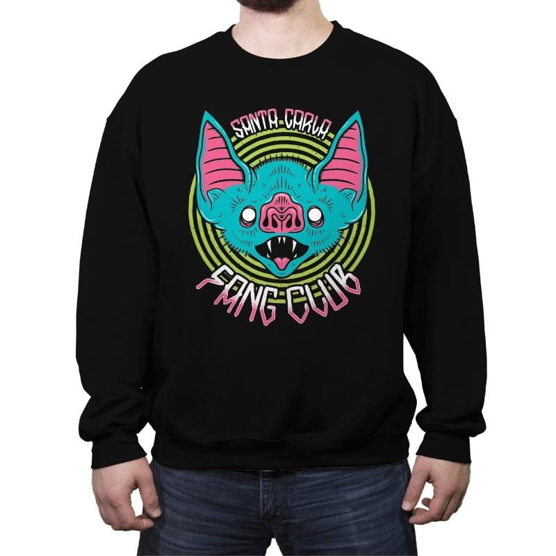 Santa Carla Fang Club - Crew Neck Sweatshirt Crew Neck Sweatshirt RIPT Apparel Small / Black