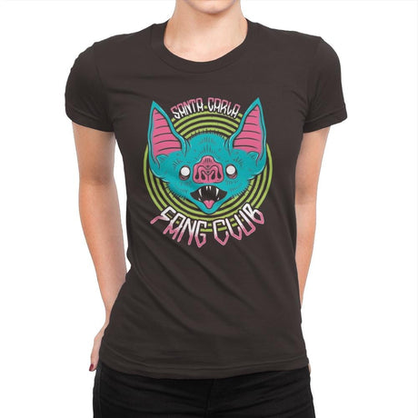 Santa Carla Fang Club - Womens Premium T-Shirts RIPT Apparel Small / Dark Chocolate