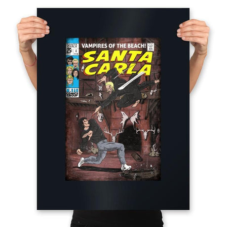 Santa Carla - Prints Posters RIPT Apparel 18x24 / Black