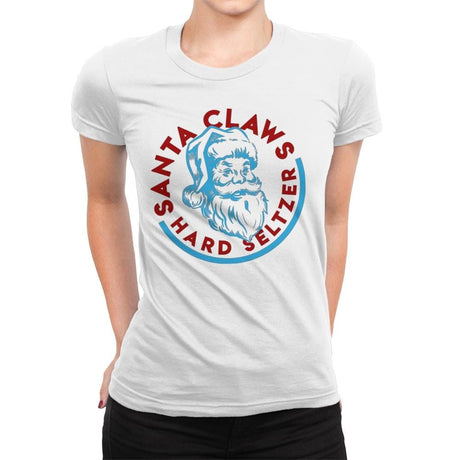 Santa Claws Seltzer - Womens Premium T-Shirts RIPT Apparel Small / White