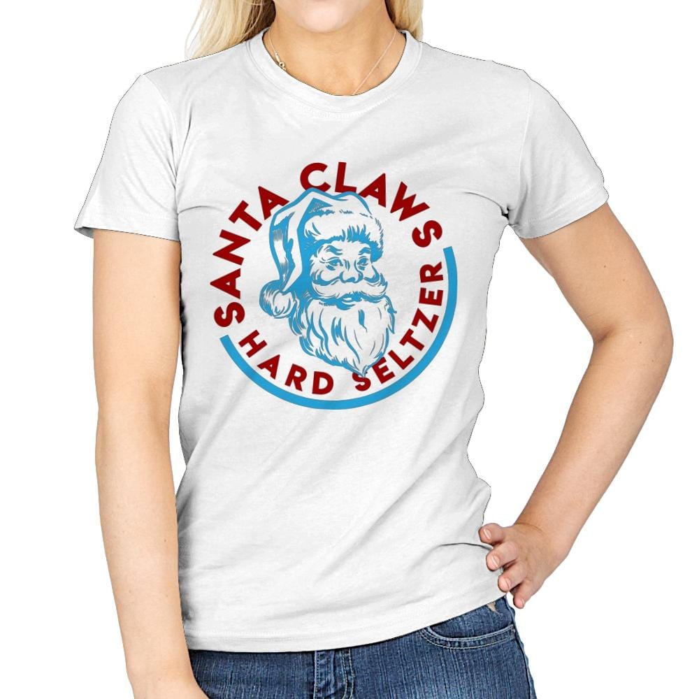 Santa Claws Seltzer - Womens T-Shirts RIPT Apparel Small / White