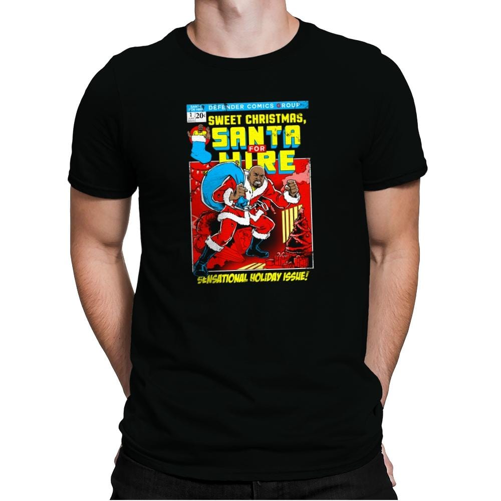Santa For Hire Exclusive - Mens Premium T-Shirts RIPT Apparel Small / Black