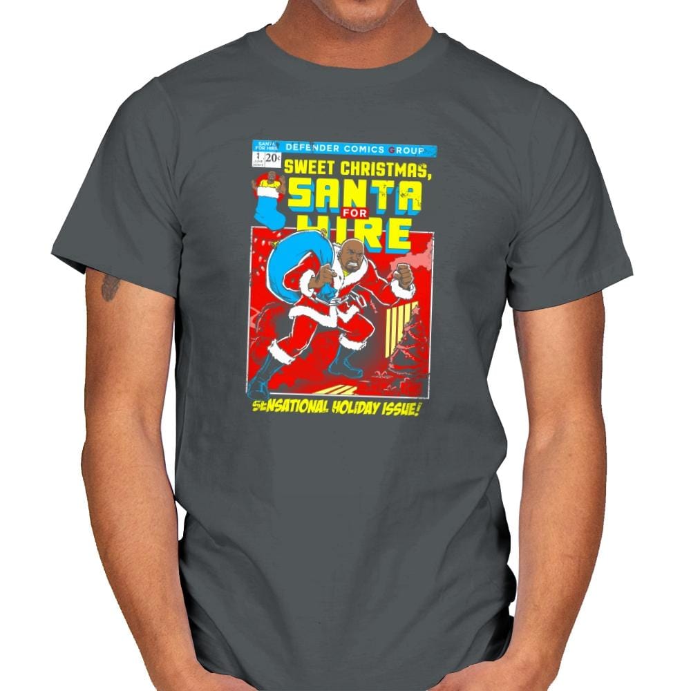 Santa For Hire Exclusive - Mens T-Shirts RIPT Apparel Small / Charcoal