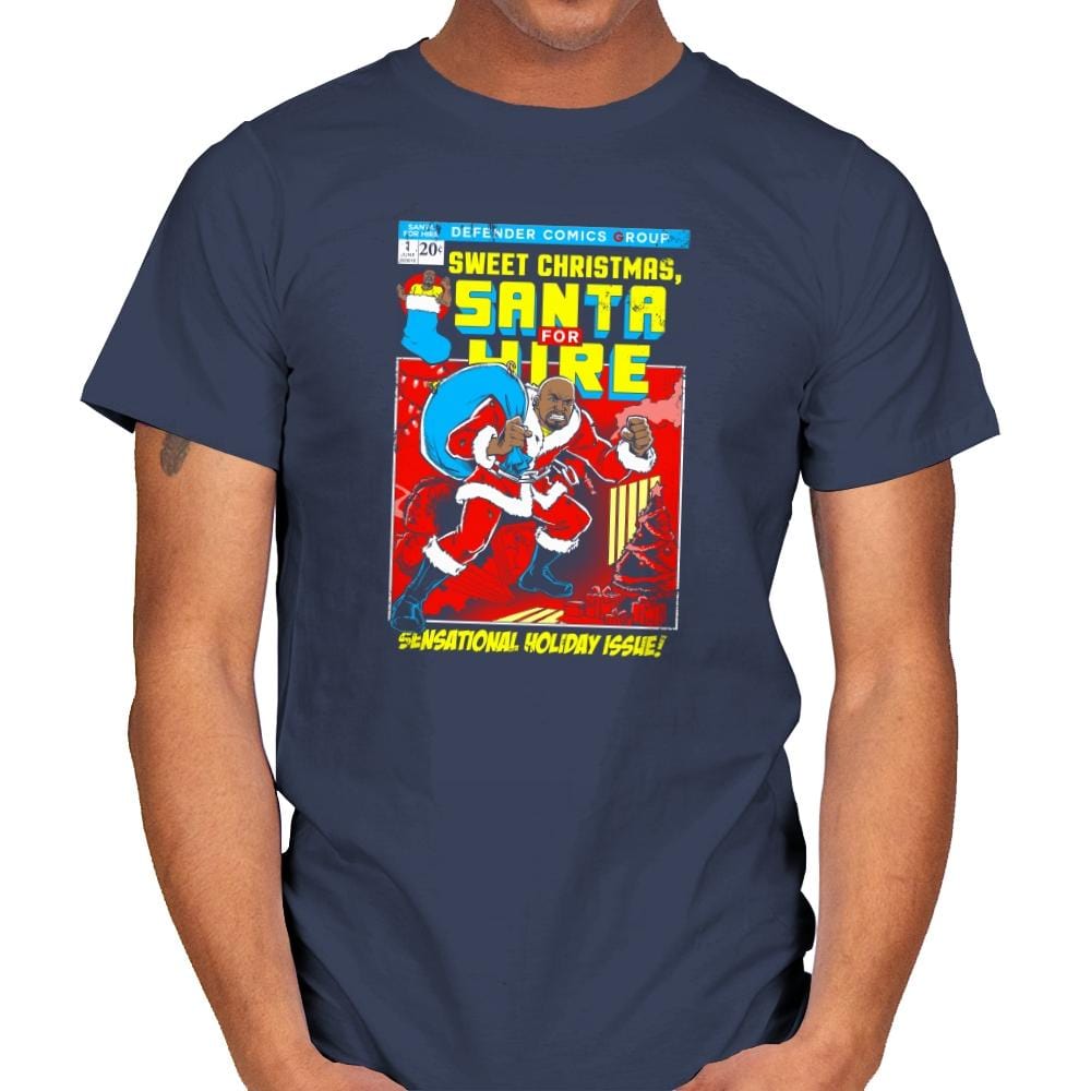 Santa For Hire Exclusive - Mens T-Shirts RIPT Apparel Small / Navy