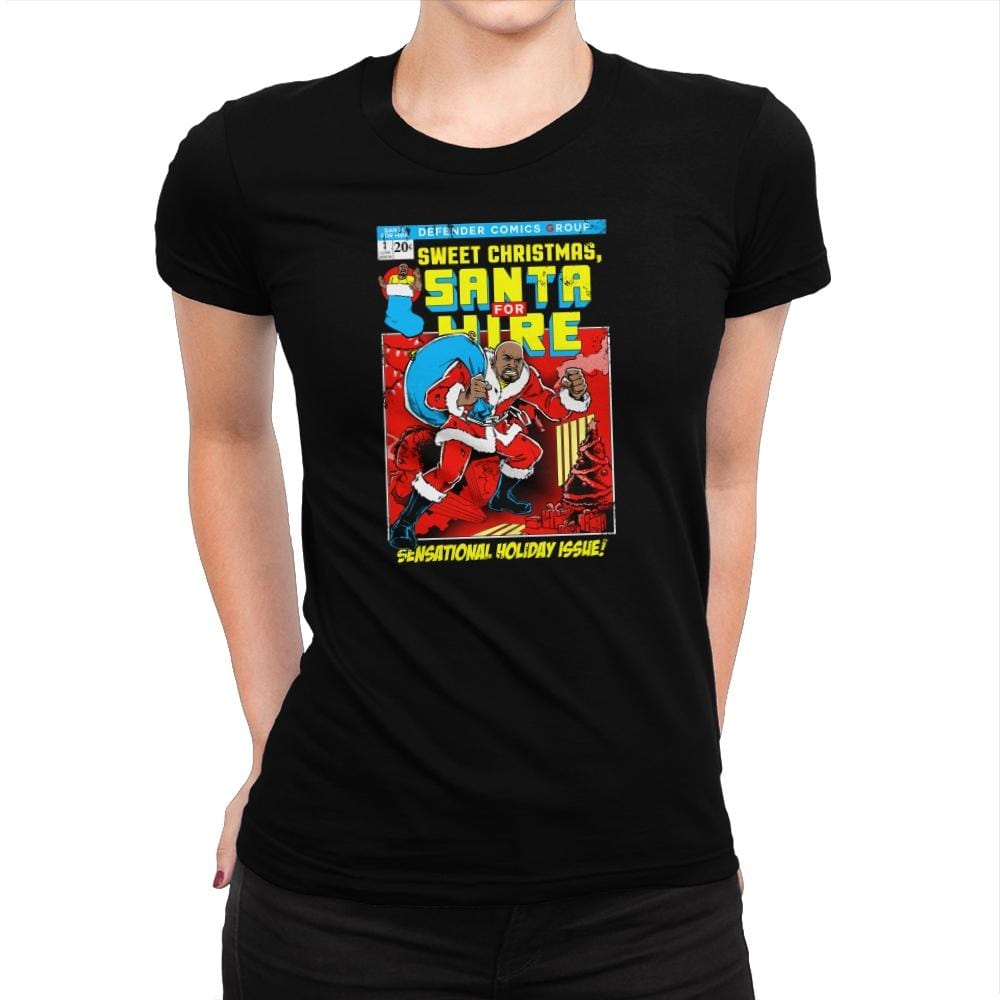 Santa For Hire Exclusive - Womens Premium T-Shirts RIPT Apparel Small / Indigo