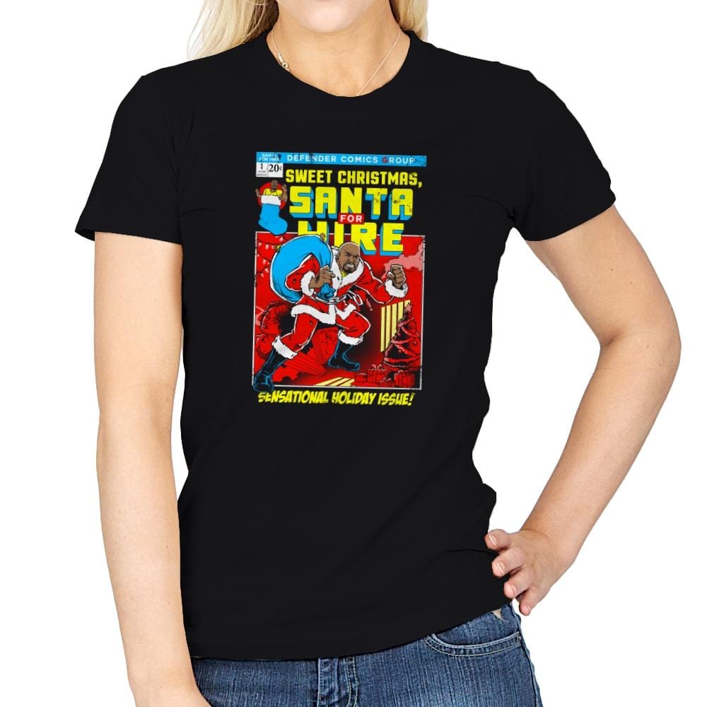 Santa For Hire Exclusive - Womens T-Shirts RIPT Apparel Small / Black