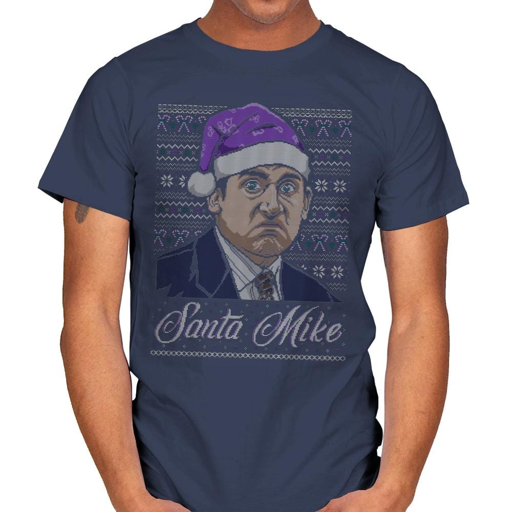 Santa Mike - Ugly Holiday - Mens T-Shirts RIPT Apparel Small / Navy