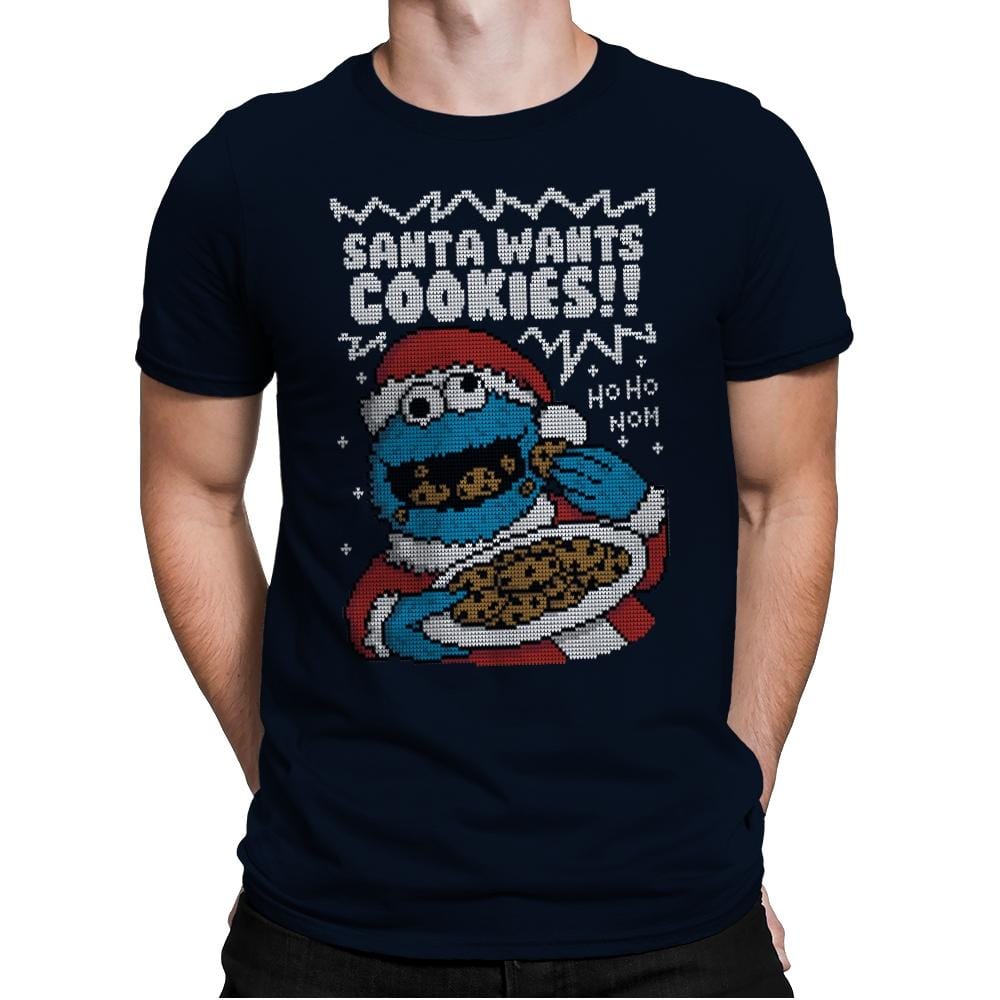 Santa's Cookies! - Mens Premium T-Shirts RIPT Apparel Small / Midnight Navy