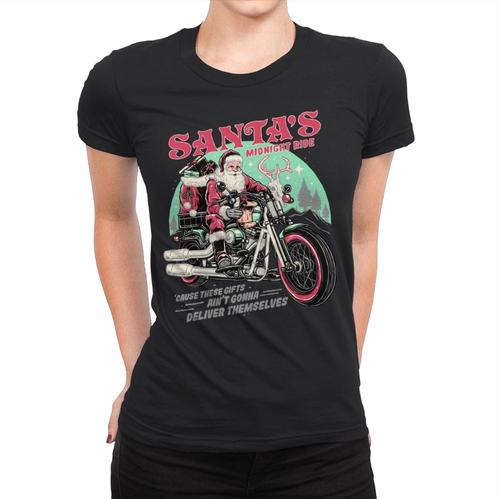 Santa's Midnight Ride - Womens Premium T-Shirts RIPT Apparel Small / Black