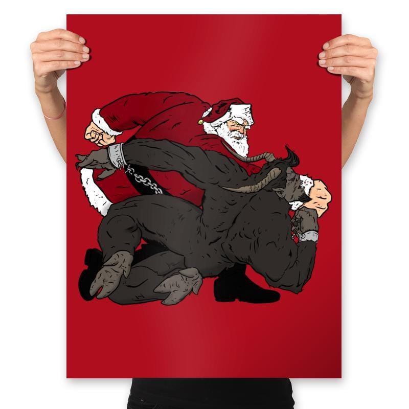Santa vs Krampus - Prints Posters RIPT Apparel 18x24 / c20206
